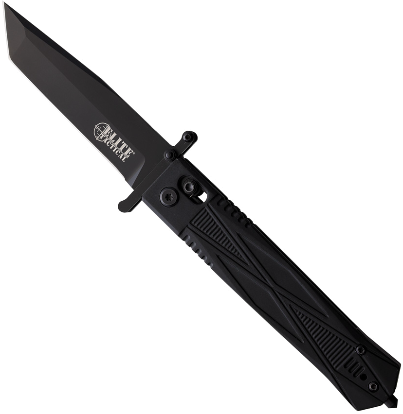 product image for Elite Tactical Guardsman Black Aluminum Handle D2 Tool Steel Tanto Blade