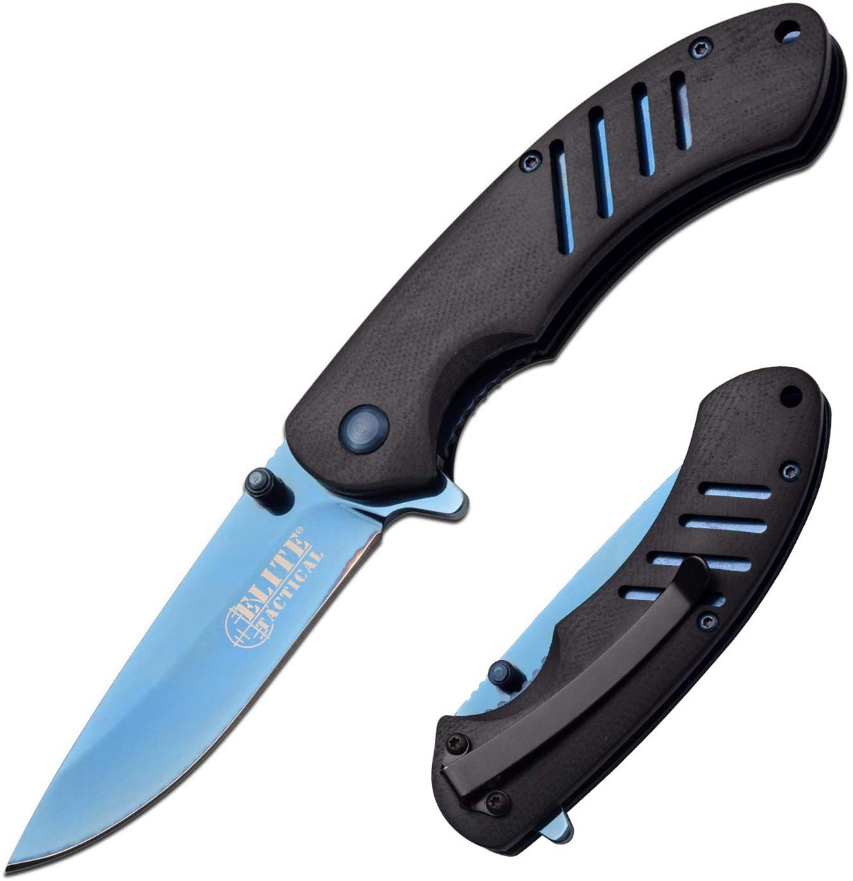 product image for Elite Tactical Black A1015AO Liner Lock Knife