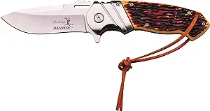 product image for Elk Ridge ER-A-003I Brown Wood Handle Spring Assersted Folding Knife