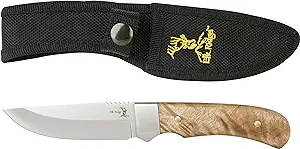 product image for Elk Ridge ER-107 Fixed Blade Hunting Knife with Burl Wood Handle and Nylon Sheath