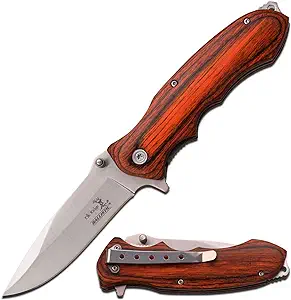 product image for Elk Ridge ER-A-160-SW Brown Wood Handle Folding Knife