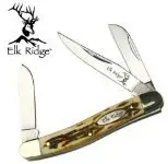 product image for Elk Ridge ER-323 Manual Folding Knife with Faux Stag Handle