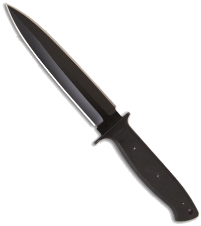product image for Entrek Close Combat Black Double Edge Fixed Blade Knife 7 Bead Blast Plain