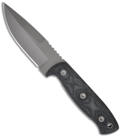 product image for Entrek USA Companion Black Canvas Micarta Handle 440C Stainless Steel Fixed Blade Knife