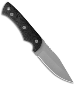 product image for EnTrek Mink 3" Gray Fixed Blade Knife with Black Canvas Micarta Handle