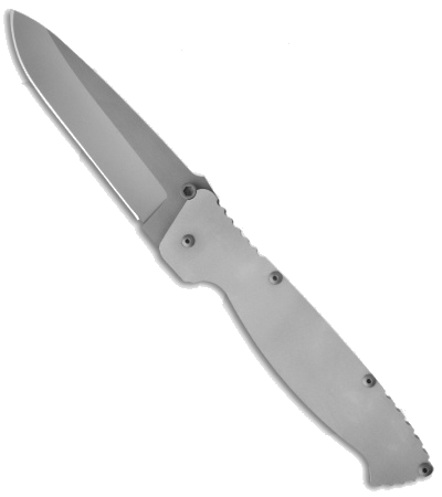 EnTrek Strike Point Folding Knife Matte Silver 440C Blade product image