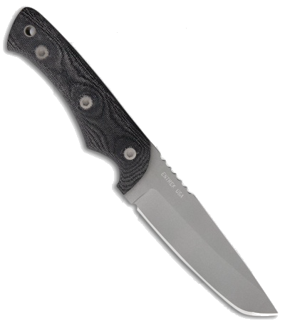 EnTrek Otter Fixed Blade Knife Black Micarta Gray 440C product image