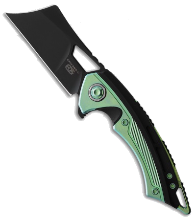 product image for EOS Mini Nautilus Black Green Titanium Folding Knife