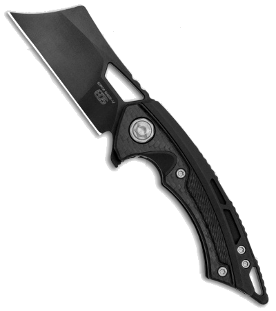 product image for EOS Mini Nautilus Frame Lock Knife Titanium Carbon Fiber Black 3"