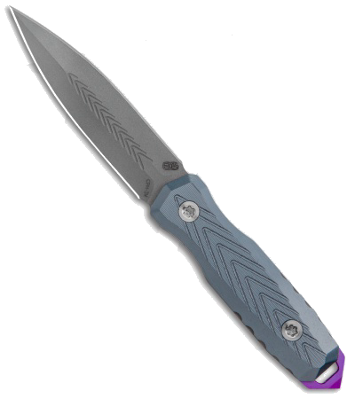 product image for EOS Mini Thresher Gray Purple Fixed Blade Knife with Custom Sheath