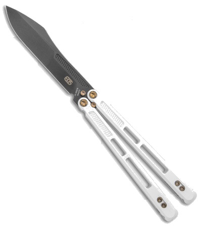 product image for EOS Trident Balisong Butterfly Knife White Ti Black DLC Model Number Missing