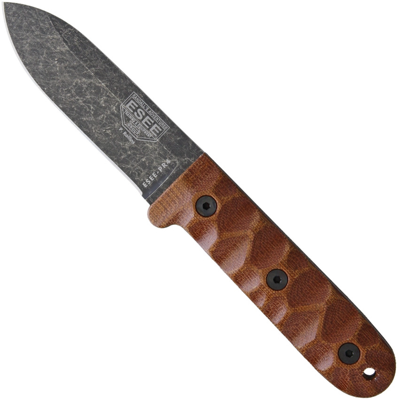 product image for ESEE PR 4 Black Oxide Brown Micarta Handle Knife