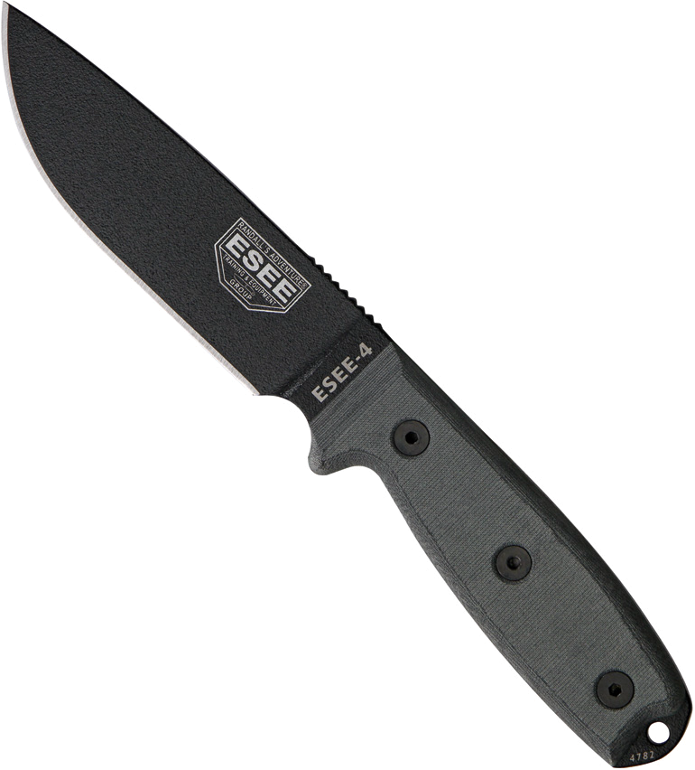 ESEE-4P Black Gray Micarta Fixed Blade Knife