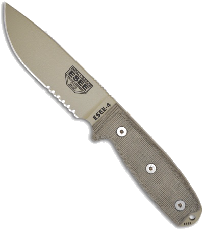 ESEE 4 Survival Knife - Tan with Serrated Edge product image