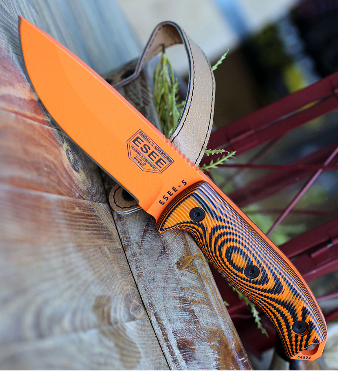 product image for ESEE Model 5 Fixed Blade Knife Orange/Black 5.25"