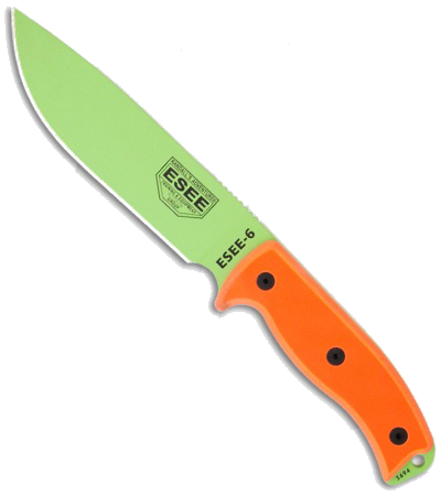 product image for ESEE 6P VG Venom Green Plain Edge Knife with Black Sheath