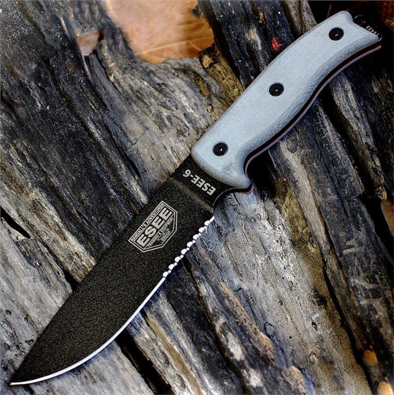 ESEE 6 Black Linen Micarta 1095 Model 6 Fixed Blade Knife