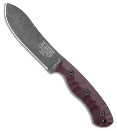 product image for ESEE James Gibson JG 5 Fixed Blade Knife Burgundy Linen Micarta 5 Black SW