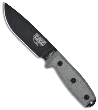 ESEE 4 Fixed Blade Knife Black Model P MB
