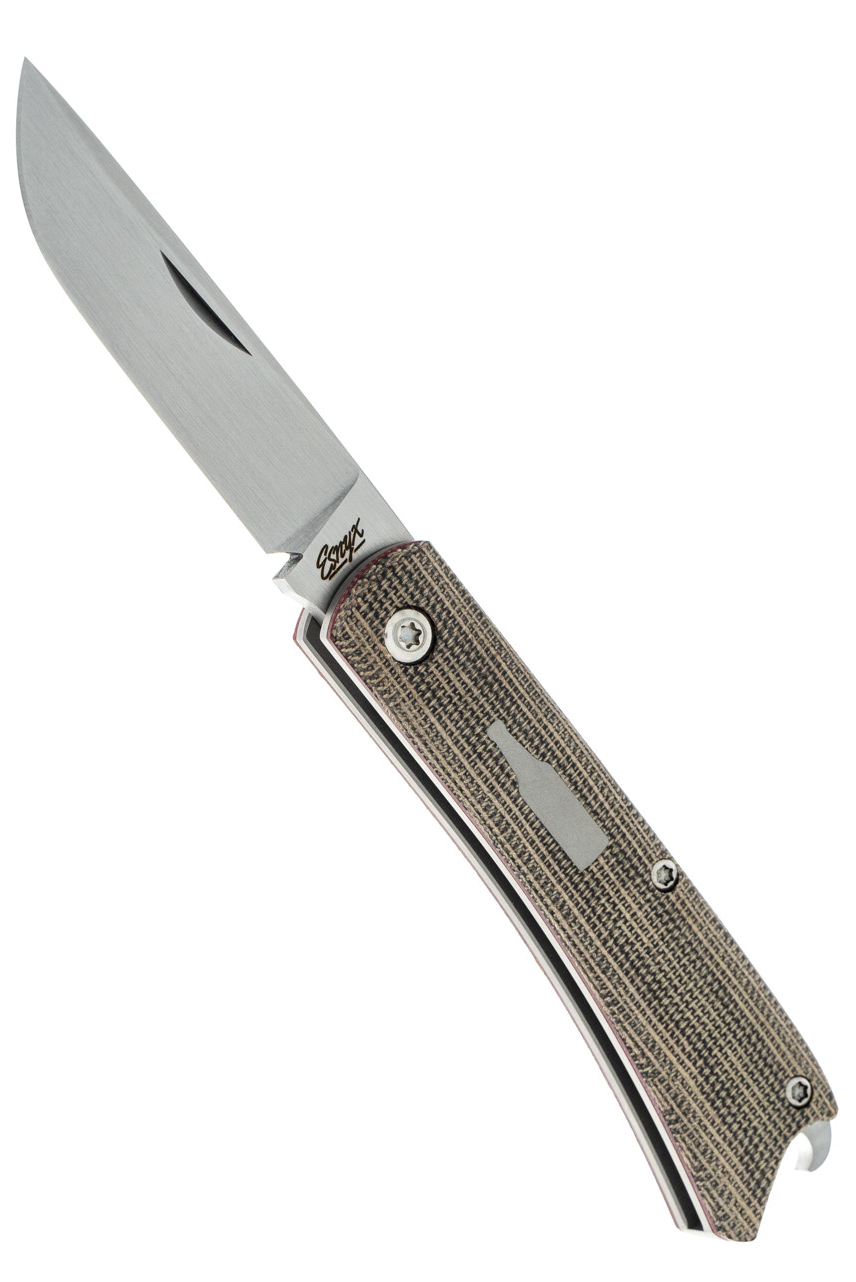 product image for ESNYX Silver Line Beer Buster Jr Green Canvas Micarta