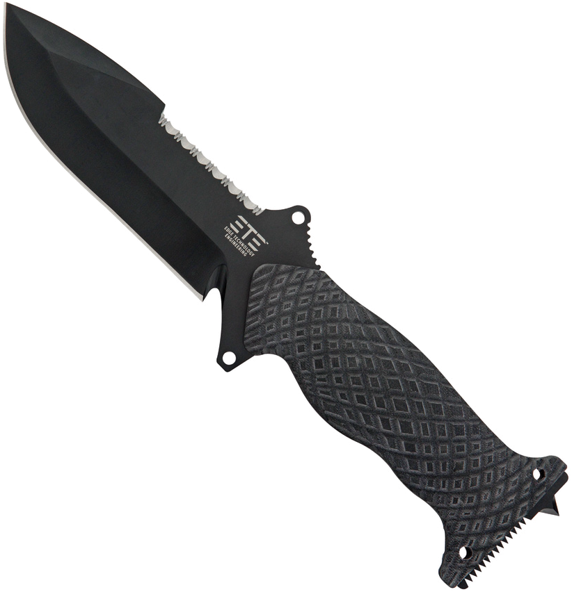 product image for ETE Black Tactical Fixed Blade D2 Tool Steel 5.5" Model