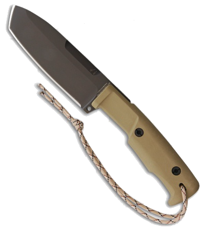 product image for Extrema Ratio Selvans Desert Black N690 Fixed Blade Knife Tan Forprene Handle