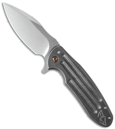 product image for Ferrum Forge Fortis A Flipper Knife Titanium Fluted Front 20CV Steel Blade