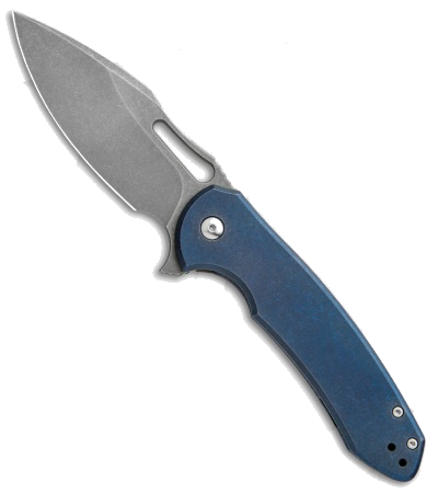 product image for Ferrum Forge Pro Series Fortis 2.0 Blue Titanium S35VN Stonewash Blade Flipper Knife
