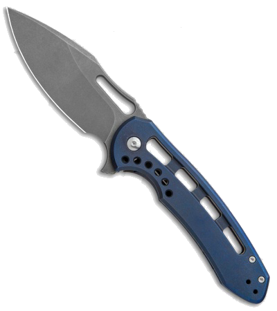product image for Ferrum Forge Pro Series Fortis 2.0 Blue Titanium S35VN Stonewash Blade