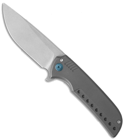 product image for Ferrum Forge N-TAC Gray Titanium Slide Pattern N690 Stonewash Flipper Knife