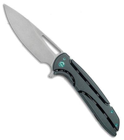 product image for Ferrum Forge Stinger XL Black with Blue Hardware CPM-20CV Stonewash Blade Knife