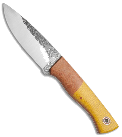 product image for Fiddleback Forge Hunter Natural Micarta Burlap O1 Steel Fixed Blade Knife