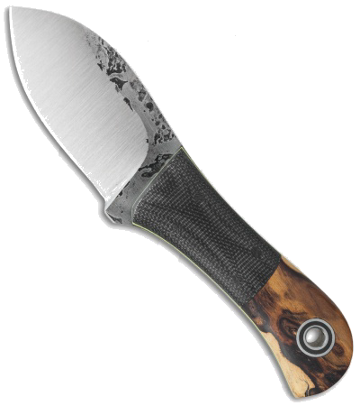 product image for Fiddleback Forge Stubbymuk Black Canvas Micarta Ironwood Knife