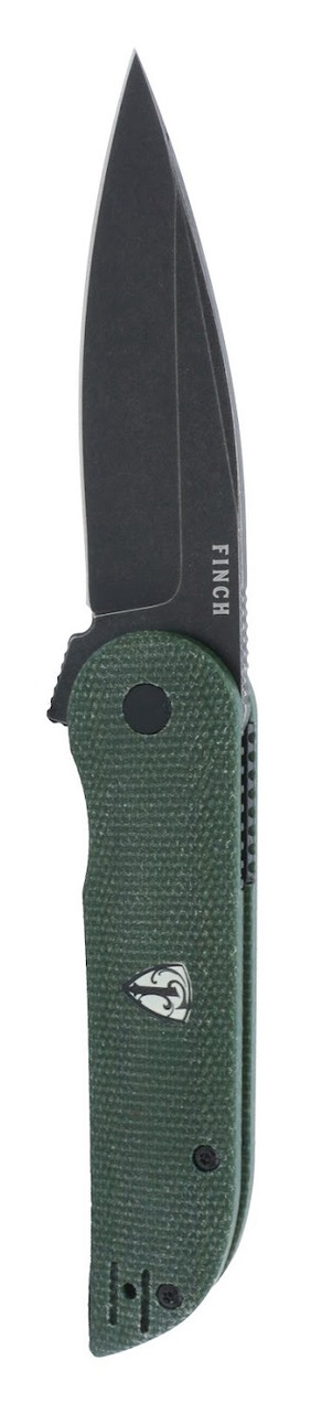 product image for Finch Holliday Black Linen Micarta 154CM Plain Edge Folding Knife HL403