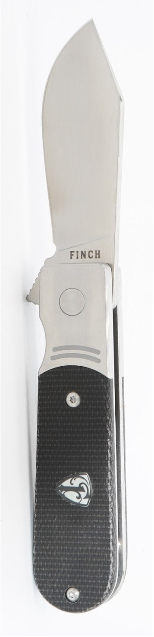 Finch 1929 Dark Gray Brown Micarta Handle 154CM Plain Edge Sat Satin Finish Folding Knife MD 408 product image