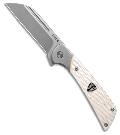 Finch Knife Co Hellfire White Jigged Bone Liner Lock Knife