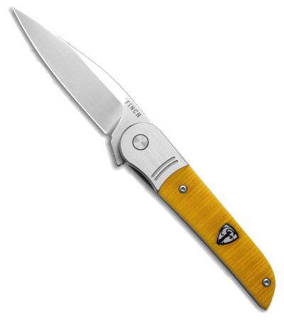 product image for Finch Knife Co Stinger Yellow Jacket Ribbed Bone Liner Lock Knife