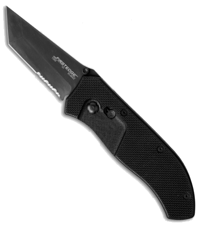 product image for FirstEdge 1255 Tracklock Tanto Folding Knife Black G-10 Handle with Elmax Steel Blade
