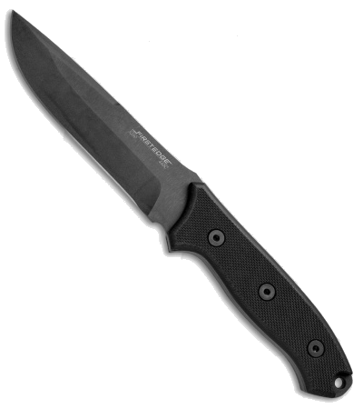 product image for FirstEdge 5250 Black G-10 Handle Fixed Blade Knife with Black 440C Stainless Steel Blade