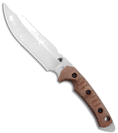 FOBOS Tier1-C Fixed Blade Knife Natural Canvas Micarta with Red Liners CPM-3V