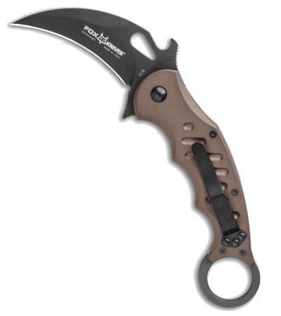 Fox Knives Karambit Tactical Folding Knife Brown Aluminum product image