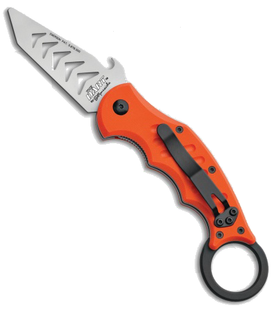 product image for Fox Knives Dart Karambit Trainer Liner Lock Knife Orange G 10 3 5 Bead Blast