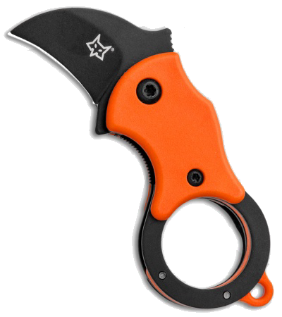 Fox Knives Mini-KA FX-535OB Orange Handle Black Blade Karambit Knife