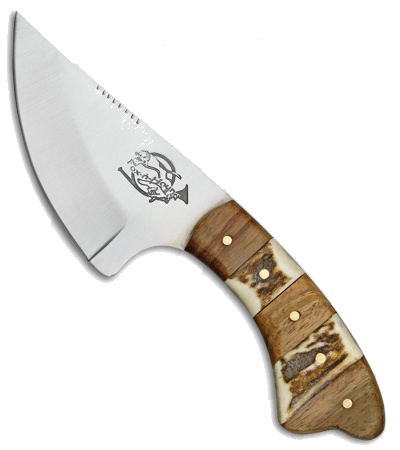 product image for Fox-N-Hound Skinner Fixed Blade Knife Stacked Wood and Stag Handle 3.25" Blade