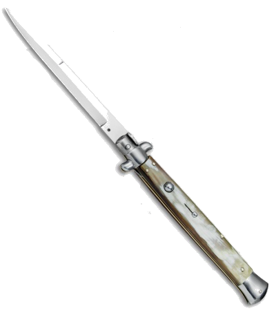 product image for Frank B Italian Stiletto Honey Horn Bayonet Automatic Knife 13" Satin