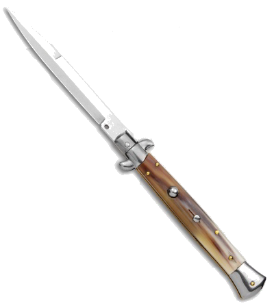 product image for Frank B Italian Stiletto Automatic Knife Brazilian Horn 11 Bayo Satin