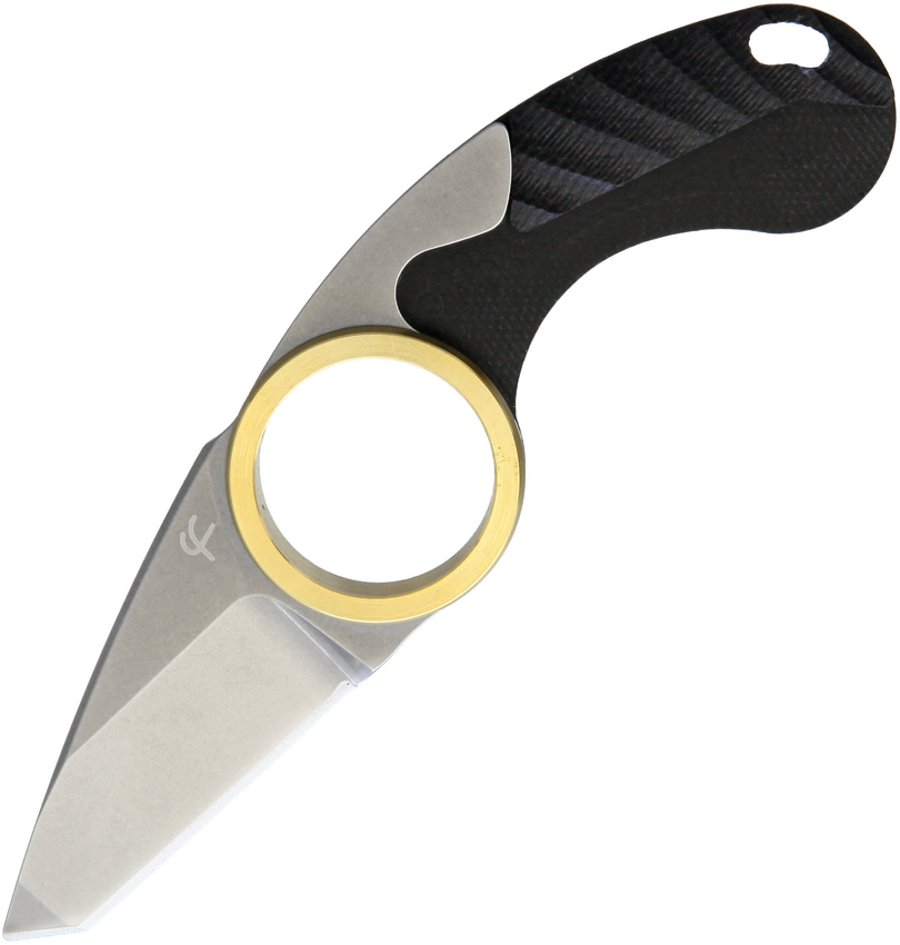 product image for Fred Perrin Black La Griffe Tanto Pliante 1.5" Stonewash Finish 440C Stainless Blade