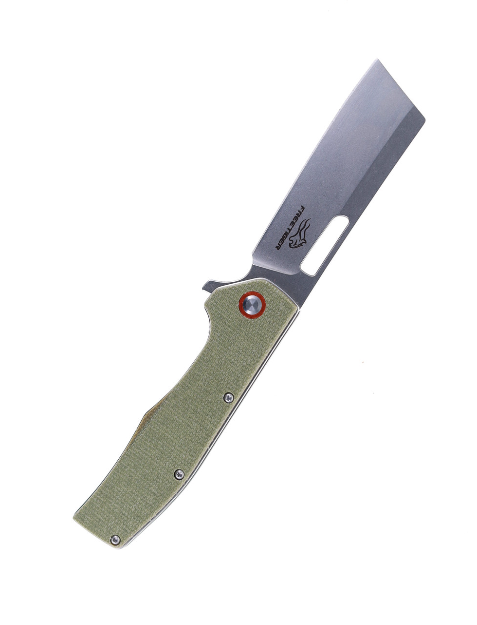 product image for Freetiger FT 955 Yellow Flax Fiber Handle D2 Plain Edge Stonewash Finish Folding Knife