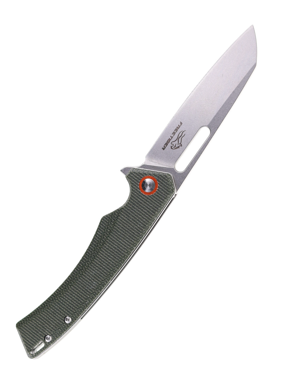 product image for Freetiger FT 957 Green Folding Knife with Flax Fiber Handle and D2 Plain Edge Stonewash Finish