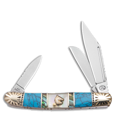 product image for Frost Wrangler Slip Joint Knife Abalone Turquoise 112 TUR